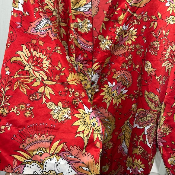 Natori Robe Long Floral Cherry Blossom Kimono Lingerie Pockets Artsy - Picture 5 of 11